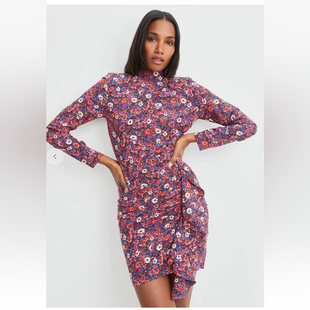 VERONICA BEARD Louella Mini Silk Floral Dress